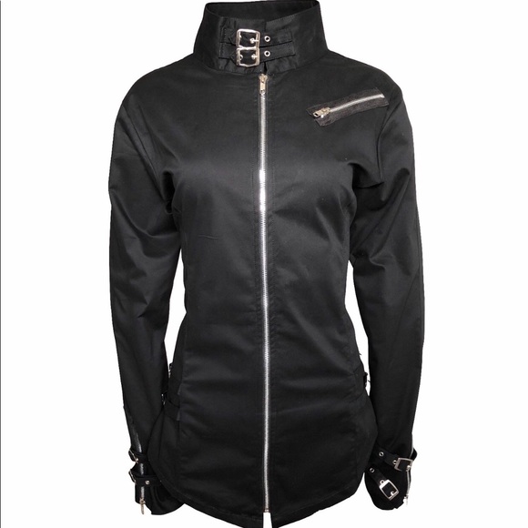 Black gothic punk buckle jacket - Picture 1 of 5